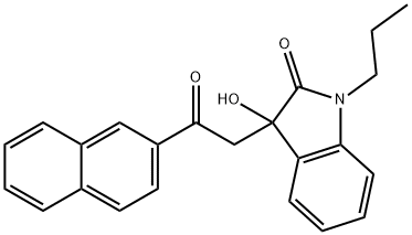 3-hydroxy-3-[2-(2-naphthyl)-2-oxoethyl]-1-propyl-1,3-dihydro-2H-indol-2-one 구조식 이미지