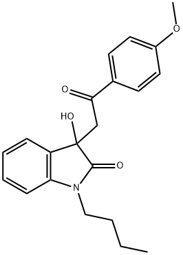 1-butyl-3-hydroxy-3-[2-(4-methoxyphenyl)-2-oxoethyl]-1,3-dihydro-2H-indol-2-one Structure