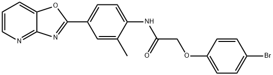 2-(4-bromophenoxy)-N-(2-methyl-4-[1,3]oxazolo[4,5-b]pyridin-2-ylphenyl)acetamide Structure