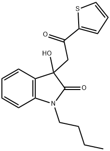 1-butyl-3-hydroxy-3-[2-oxo-2-(2-thienyl)ethyl]-1,3-dihydro-2H-indol-2-one Structure