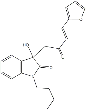 1-butyl-3-[4-(2-furyl)-2-oxo-3-butenyl]-3-hydroxy-1,3-dihydro-2H-indol-2-one 구조식 이미지