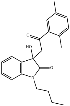 1-butyl-3-[2-(2,5-dimethylphenyl)-2-oxoethyl]-3-hydroxy-1,3-dihydro-2H-indol-2-one Structure