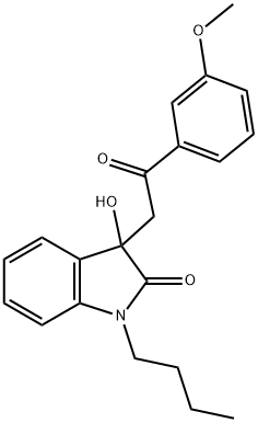 1-butyl-3-hydroxy-3-[2-(3-methoxyphenyl)-2-oxoethyl]-1,3-dihydro-2H-indol-2-one Structure