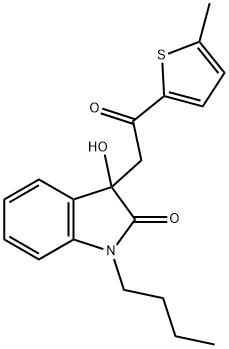 1-butyl-3-hydroxy-3-[2-(5-methyl-2-thienyl)-2-oxoethyl]-1,3-dihydro-2H-indol-2-one Structure
