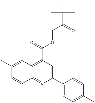 3,3-dimethyl-2-oxobutyl 6-methyl-2-(4-methylphenyl)-4-quinolinecarboxylate Structure