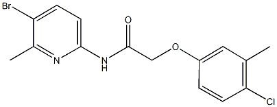 N-(5-bromo-6-methyl-2-pyridinyl)-2-(4-chloro-3-methylphenoxy)acetamide 구조식 이미지