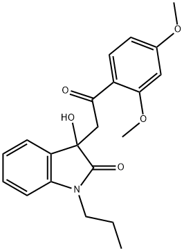 3-[2-(2,4-dimethoxyphenyl)-2-oxoethyl]-3-hydroxy-1-propyl-1,3-dihydro-2H-indol-2-one Structure