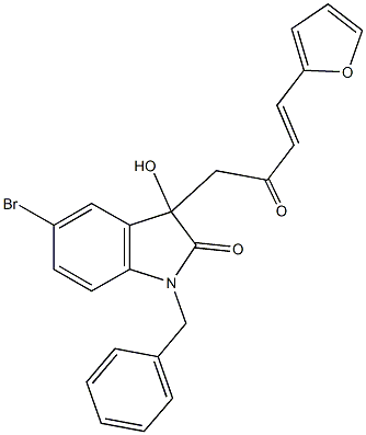 1-benzyl-5-bromo-3-[4-(2-furyl)-2-oxo-3-butenyl]-3-hydroxy-1,3-dihydro-2H-indol-2-one 구조식 이미지