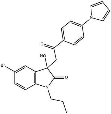 5-bromo-3-hydroxy-3-{2-oxo-2-[4-(1H-pyrrol-1-yl)phenyl]ethyl}-1-propyl-1,3-dihydro-2H-indol-2-one Structure