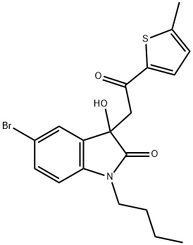 5-bromo-1-butyl-3-hydroxy-3-[2-(5-methyl-2-thienyl)-2-oxoethyl]-1,3-dihydro-2H-indol-2-one 구조식 이미지
