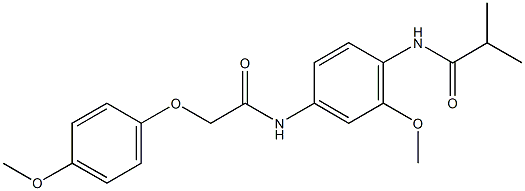 N-(2-methoxy-4-{[(4-methoxyphenoxy)acetyl]amino}phenyl)-2-methylpropanamide 구조식 이미지