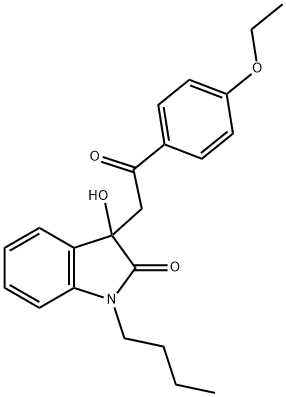 1-butyl-3-[2-(4-ethoxyphenyl)-2-oxoethyl]-3-hydroxy-1,3-dihydro-2H-indol-2-one 구조식 이미지