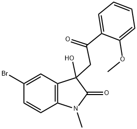 5-bromo-3-hydroxy-3-[2-(2-methoxyphenyl)-2-oxoethyl]-1-methyl-1,3-dihydro-2H-indol-2-one 구조식 이미지