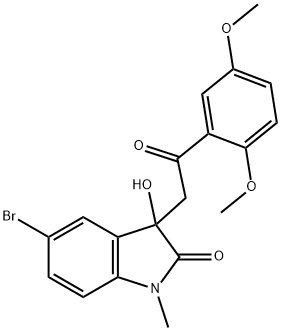 5-bromo-3-[2-(2,5-dimethoxyphenyl)-2-oxoethyl]-3-hydroxy-1-methyl-1,3-dihydro-2H-indol-2-one 구조식 이미지