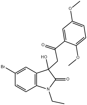 5-bromo-3-[2-(2,5-dimethoxyphenyl)-2-oxoethyl]-1-ethyl-3-hydroxy-1,3-dihydro-2H-indol-2-one Structure