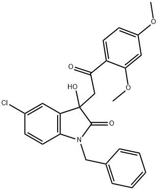 1-benzyl-5-chloro-3-[2-(2,4-dimethoxyphenyl)-2-oxoethyl]-3-hydroxy-1,3-dihydro-2H-indol-2-one Structure