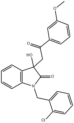 1-(2-chlorobenzyl)-3-hydroxy-3-[2-(3-methoxyphenyl)-2-oxoethyl]-1,3-dihydro-2H-indol-2-one 구조식 이미지