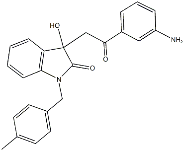 3-[2-(3-aminophenyl)-2-oxoethyl]-3-hydroxy-1-(4-methylbenzyl)-1,3-dihydro-2H-indol-2-one Structure