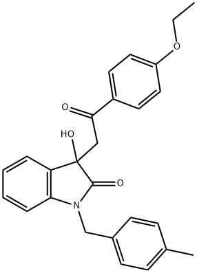 3-[2-(4-ethoxyphenyl)-2-oxoethyl]-3-hydroxy-1-(4-methylbenzyl)-1,3-dihydro-2H-indol-2-one 구조식 이미지