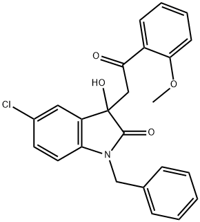 1-benzyl-5-chloro-3-hydroxy-3-[2-(2-methoxyphenyl)-2-oxoethyl]-1,3-dihydro-2H-indol-2-one Structure