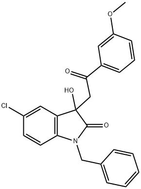 1-benzyl-5-chloro-3-hydroxy-3-[2-(3-methoxyphenyl)-2-oxoethyl]-1,3-dihydro-2H-indol-2-one 구조식 이미지