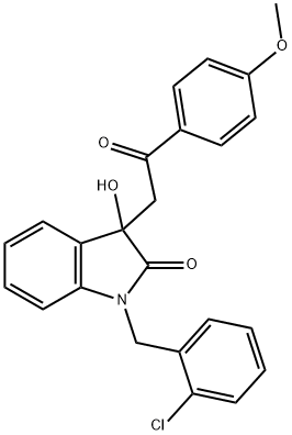 1-(2-chlorobenzyl)-3-hydroxy-3-[2-(4-methoxyphenyl)-2-oxoethyl]-1,3-dihydro-2H-indol-2-one Structure