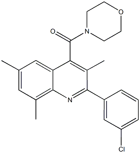 2-(3-chlorophenyl)-3,6,8-trimethyl-4-(4-morpholinylcarbonyl)quinoline 구조식 이미지