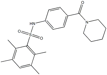 2,3,5,6-tetramethyl-N-[4-(1-piperidinylcarbonyl)phenyl]benzenesulfonamide 구조식 이미지