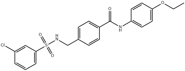 4-({[(3-chlorophenyl)sulfonyl]amino}methyl)-N-(4-ethoxyphenyl)benzamide 구조식 이미지