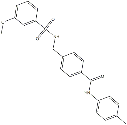 4-({[(3-methoxyphenyl)sulfonyl]amino}methyl)-N-(4-methylphenyl)benzamide 구조식 이미지