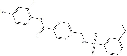 N-(4-bromo-2-fluorophenyl)-4-({[(3-methoxyphenyl)sulfonyl]amino}methyl)benzamide Structure