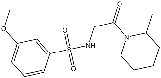 3-methoxy-N-[2-(2-methyl-1-piperidinyl)-2-oxoethyl]benzenesulfonamide 구조식 이미지