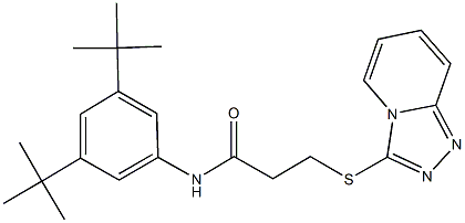 N-(3,5-ditert-butylphenyl)-3-([1,2,4]triazolo[4,3-a]pyridin-3-ylsulfanyl)propanamide 구조식 이미지