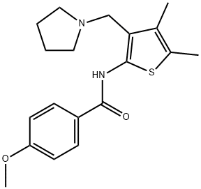 N-[4,5-dimethyl-3-(1-pyrrolidinylmethyl)-2-thienyl]-4-methoxybenzamide Structure