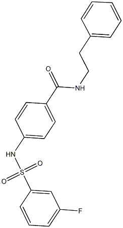 4-{[(3-fluorophenyl)sulfonyl]amino}-N-(2-phenylethyl)benzamide 구조식 이미지