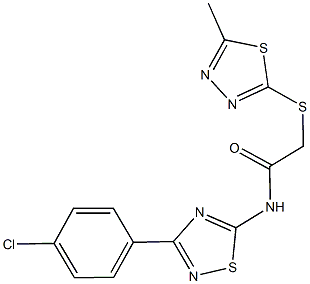 N-[3-(4-chlorophenyl)-1,2,4-thiadiazol-5-yl]-2-[(5-methyl-1,3,4-thiadiazol-2-yl)sulfanyl]acetamide 구조식 이미지