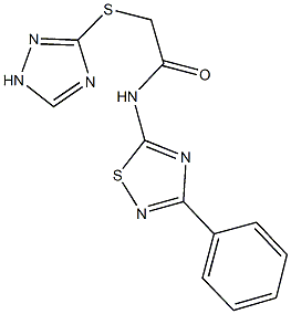 N-(3-phenyl-1,2,4-thiadiazol-5-yl)-2-(1H-1,2,4-triazol-3-ylsulfanyl)acetamide 구조식 이미지