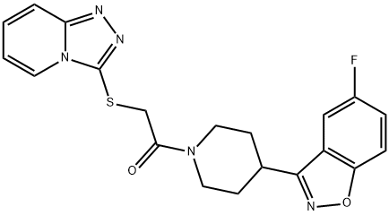 2-[4-(5-fluoro-1,2-benzisoxazol-3-yl)-1-piperidinyl]-2-oxoethyl [1,2,4]triazolo[4,3-a]pyridin-3-yl sulfide 구조식 이미지