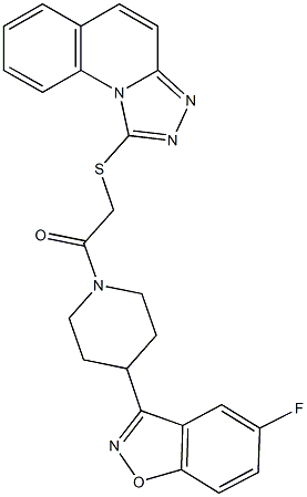 2-[4-(5-fluoro-1,2-benzisoxazol-3-yl)-1-piperidinyl]-2-oxoethyl [1,2,4]triazolo[4,3-a]quinolin-1-yl sulfide 구조식 이미지