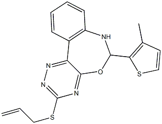 allyl6-(3-methyl-2-thienyl)-6,7-dihydro[1,2,4]triazino[5,6-d][3,1]benzoxazepin-3-ylsulfide 구조식 이미지