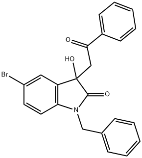 1-benzyl-5-bromo-3-hydroxy-3-(2-oxo-2-phenylethyl)-1,3-dihydro-2H-indol-2-one Structure