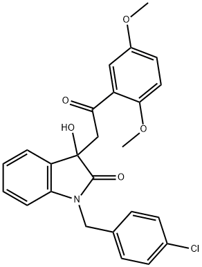 1-(4-chlorobenzyl)-3-[2-(2,5-dimethoxyphenyl)-2-oxoethyl]-3-hydroxy-1,3-dihydro-2H-indol-2-one Structure