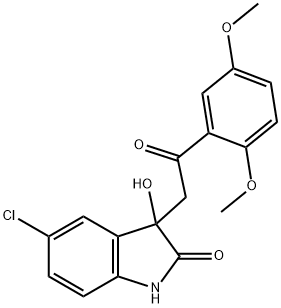 5-chloro-3-[2-(2,5-dimethoxyphenyl)-2-oxoethyl]-3-hydroxy-1,3-dihydro-2H-indol-2-one Structure