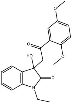 3-[2-(2,5-dimethoxyphenyl)-2-oxoethyl]-1-ethyl-3-hydroxy-1,3-dihydro-2H-indol-2-one Structure