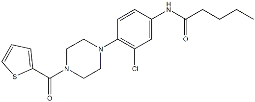 N-{3-chloro-4-[4-(2-thienylcarbonyl)-1-piperazinyl]phenyl}pentanamide 구조식 이미지