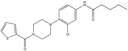 N-{3-chloro-4-[4-(2-thienylcarbonyl)-1-piperazinyl]phenyl}pentanamide Structure