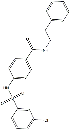 4-{[(3-chlorophenyl)sulfonyl]amino}-N-(2-phenylethyl)benzamide Structure