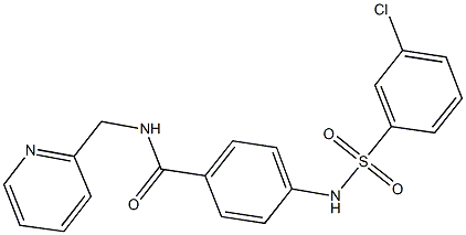 4-{[(3-chlorophenyl)sulfonyl]amino}-N-(2-pyridinylmethyl)benzamide Structure