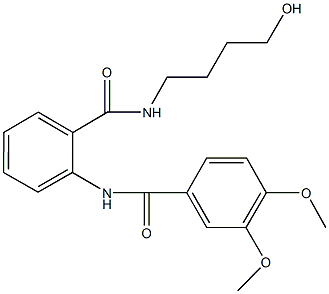 N-(2-{[(4-hydroxybutyl)amino]carbonyl}phenyl)-3,4-dimethoxybenzamide 구조식 이미지