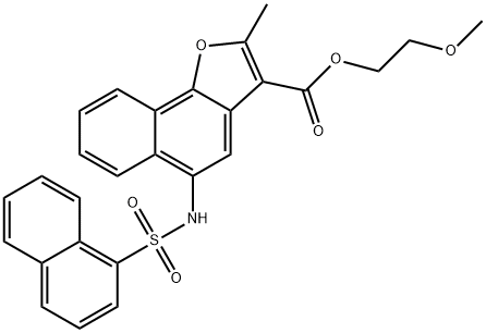 2-methoxyethyl 2-methyl-5-[(1-naphthylsulfonyl)amino]naphtho[1,2-b]furan-3-carboxylate 구조식 이미지